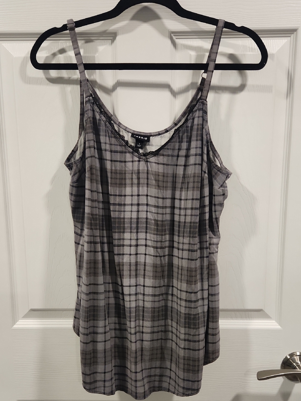 torrid Gray Plaid Spaghetti Strap Camisole